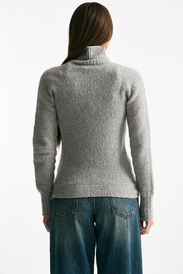 Girocollo basic in lana e cashmere grigio melange women Scaglione