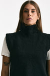 Maglia gilet in lana e cashmere nero women Scaglione - 5