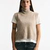 Maglia gilet in lana e cashmere beige women Scaglione - 5