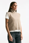 Maglia gilet in lana e cashmere beige women Scaglione - 2