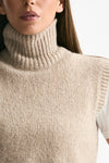 Maglia gilet in lana e cashmere beige women Scaglione - 4