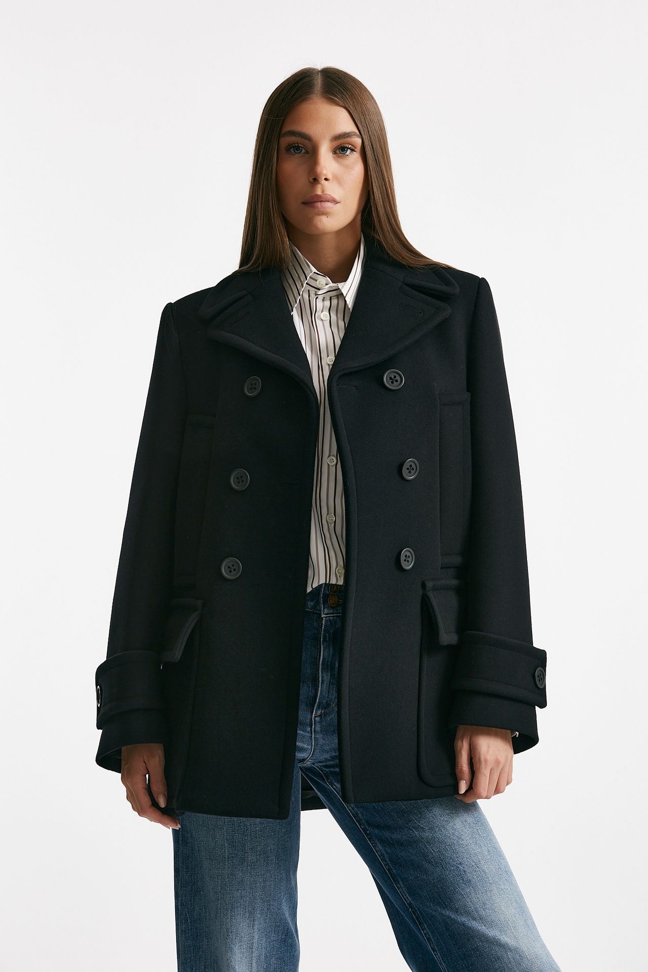 Caban doppiopetto nero women Seafarer - 1