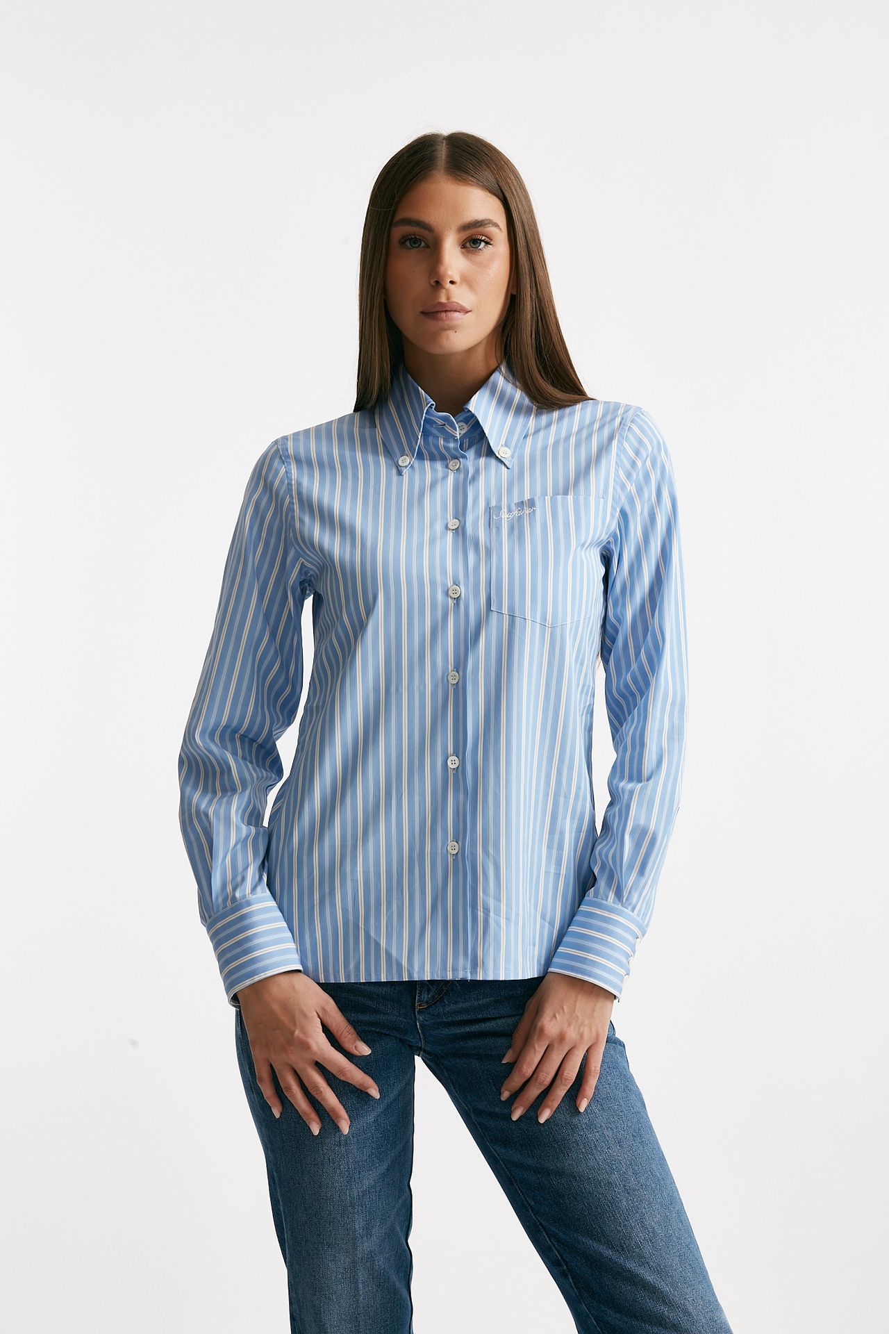 Camicia rigata azzurra e bianca women Seafarer - 1