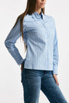 Camicia rigata azzurra e bianca women Seafarer - 2