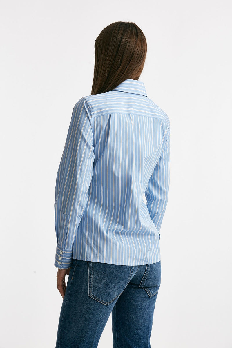 Camicia rigata azzurra e bianca women Seafarer - 3