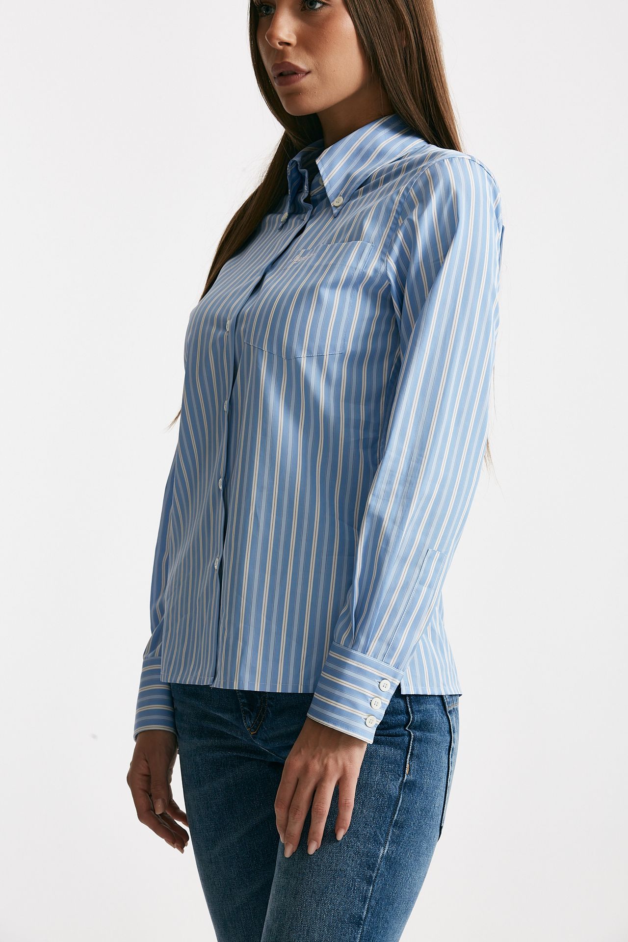 Camicia rigata azzurra e bianca women Seafarer - 4