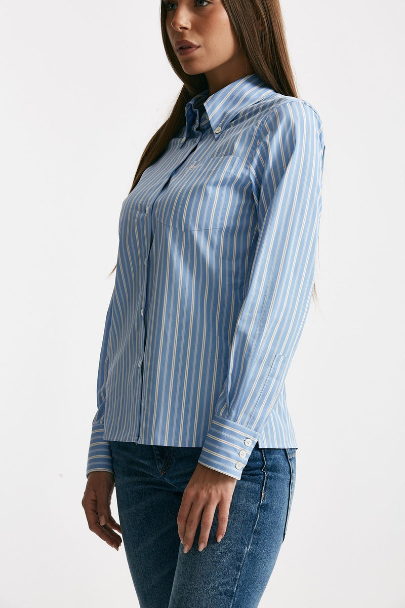 Camicia rigata azzurra e bianca women Seafarer - 4