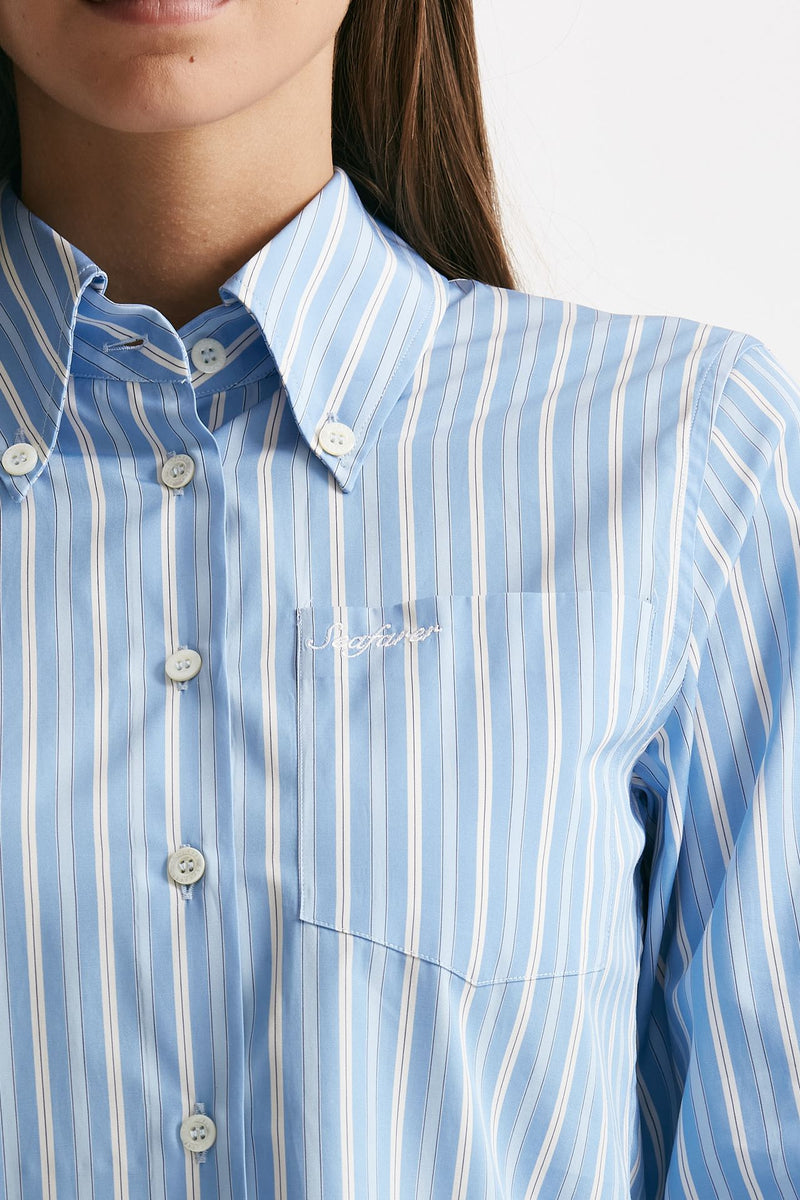 Camicia rigata azzurra e bianca women Seafarer - 5