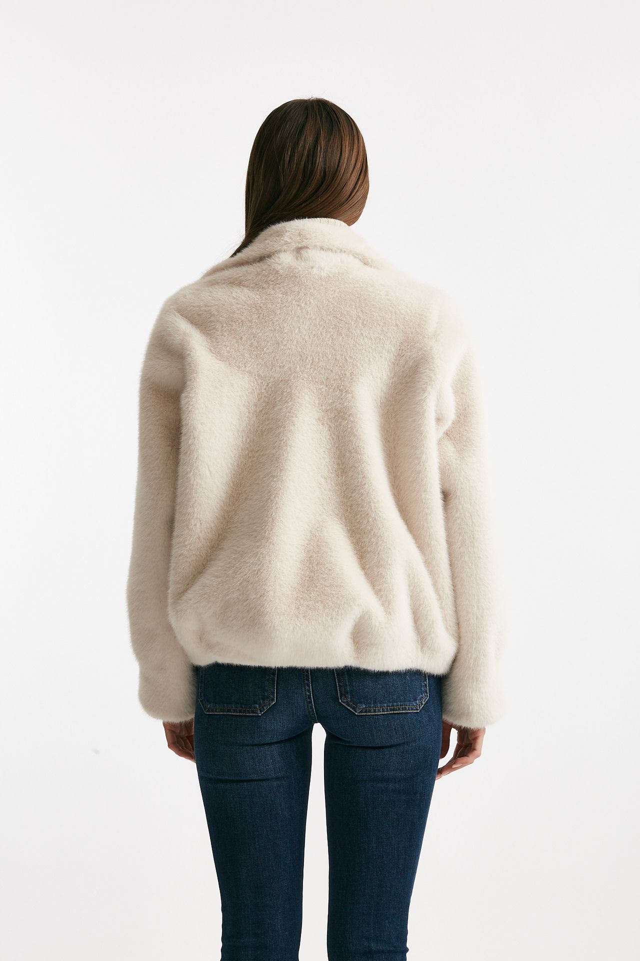 Eco fur crop panna collo alto women Myskin - 2