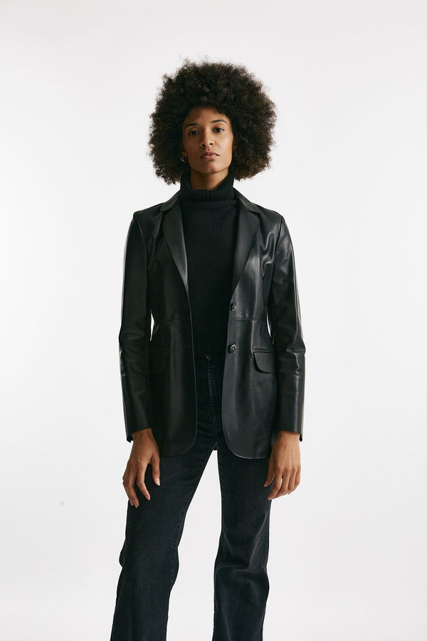 Giacca in vera pelle nero women Myskin