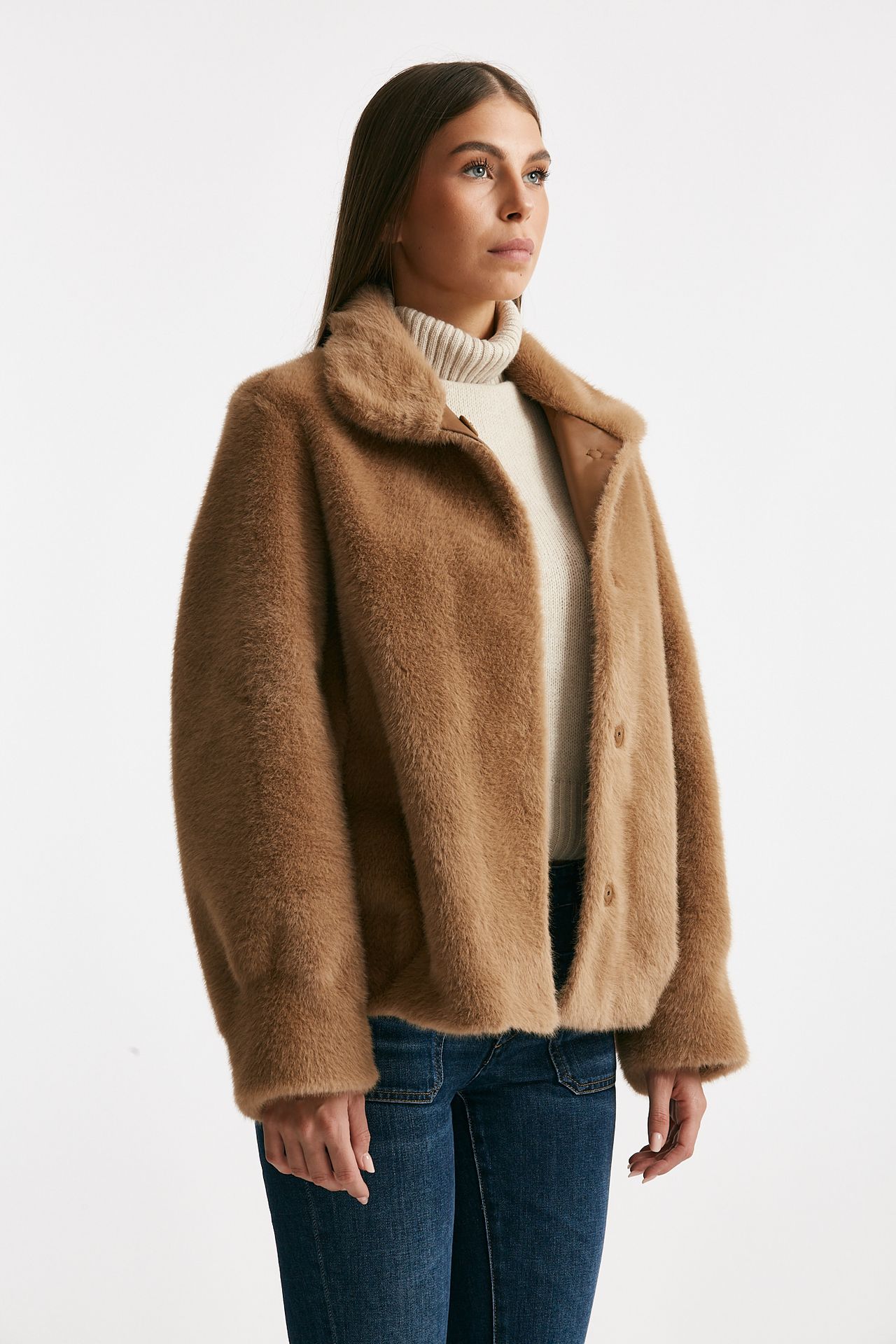 Eco fur crop cammello women Myskin - 2