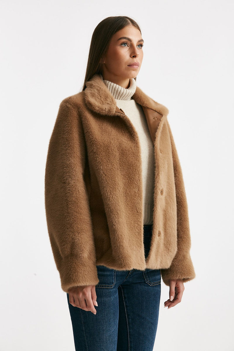 Eco fur crop cammello women Myskin - 2