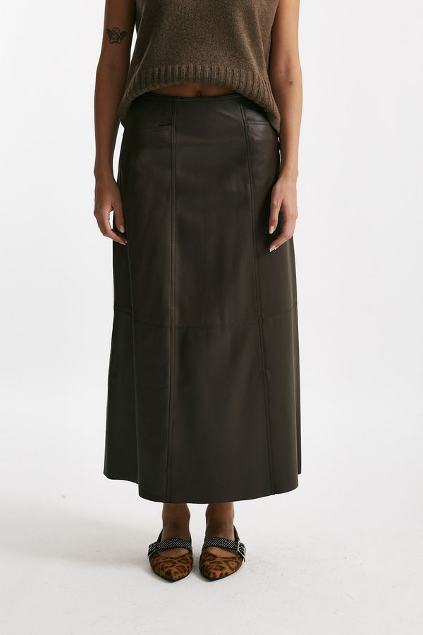 Gonna in vera pelle testa moro women Myskin