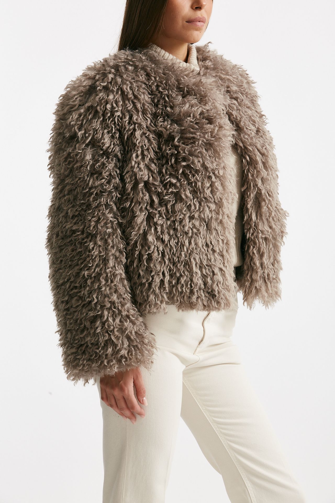 Eco fur crop PERLA tortora women Tagliatore - 2