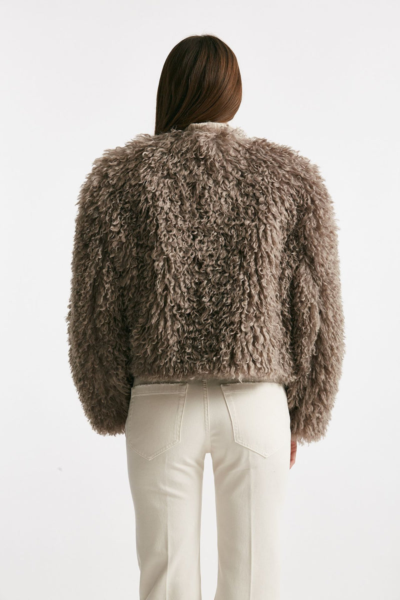 Eco fur crop PERLA tortora women Tagliatore - 3