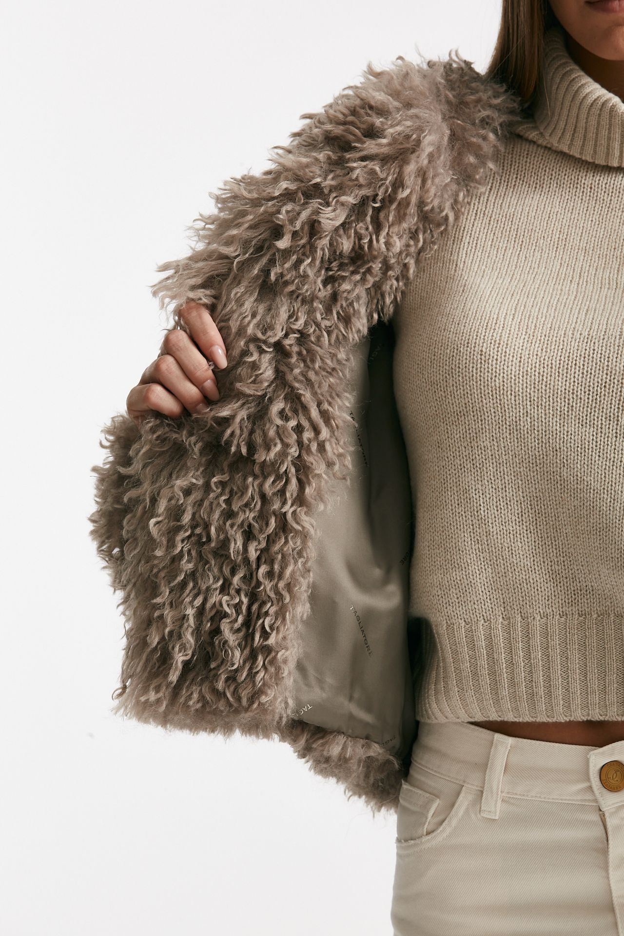 Eco fur crop PERLA tortora women Tagliatore - 5