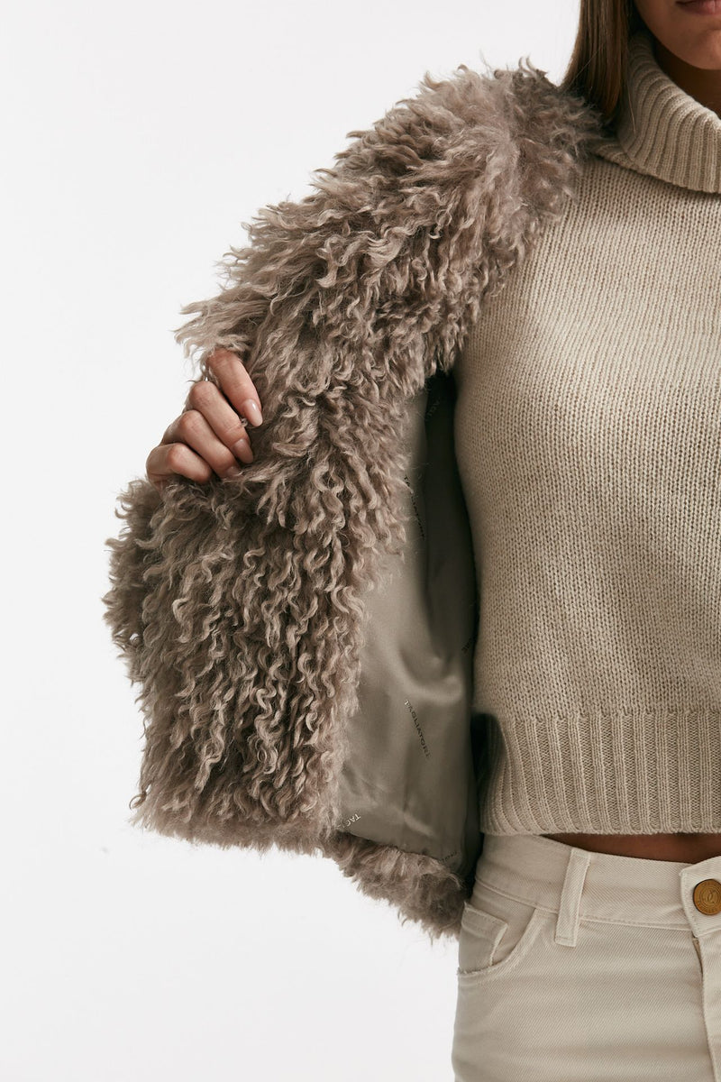 Eco fur crop PERLA tortora women Tagliatore - 5