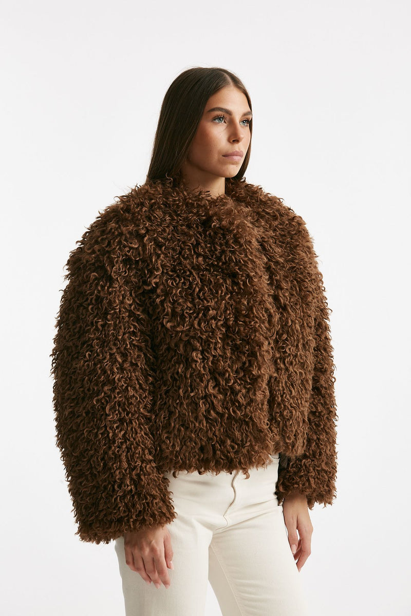 Eco fur crop PERLA ruggine women Tagliatore - 3