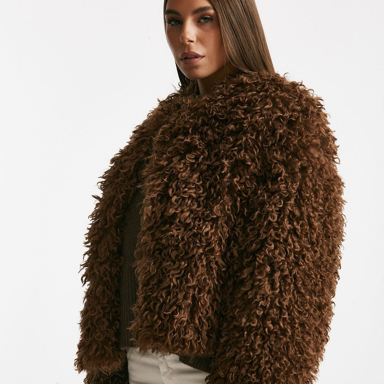 Eco fur crop PERLA ruggine women Tagliatore - 7