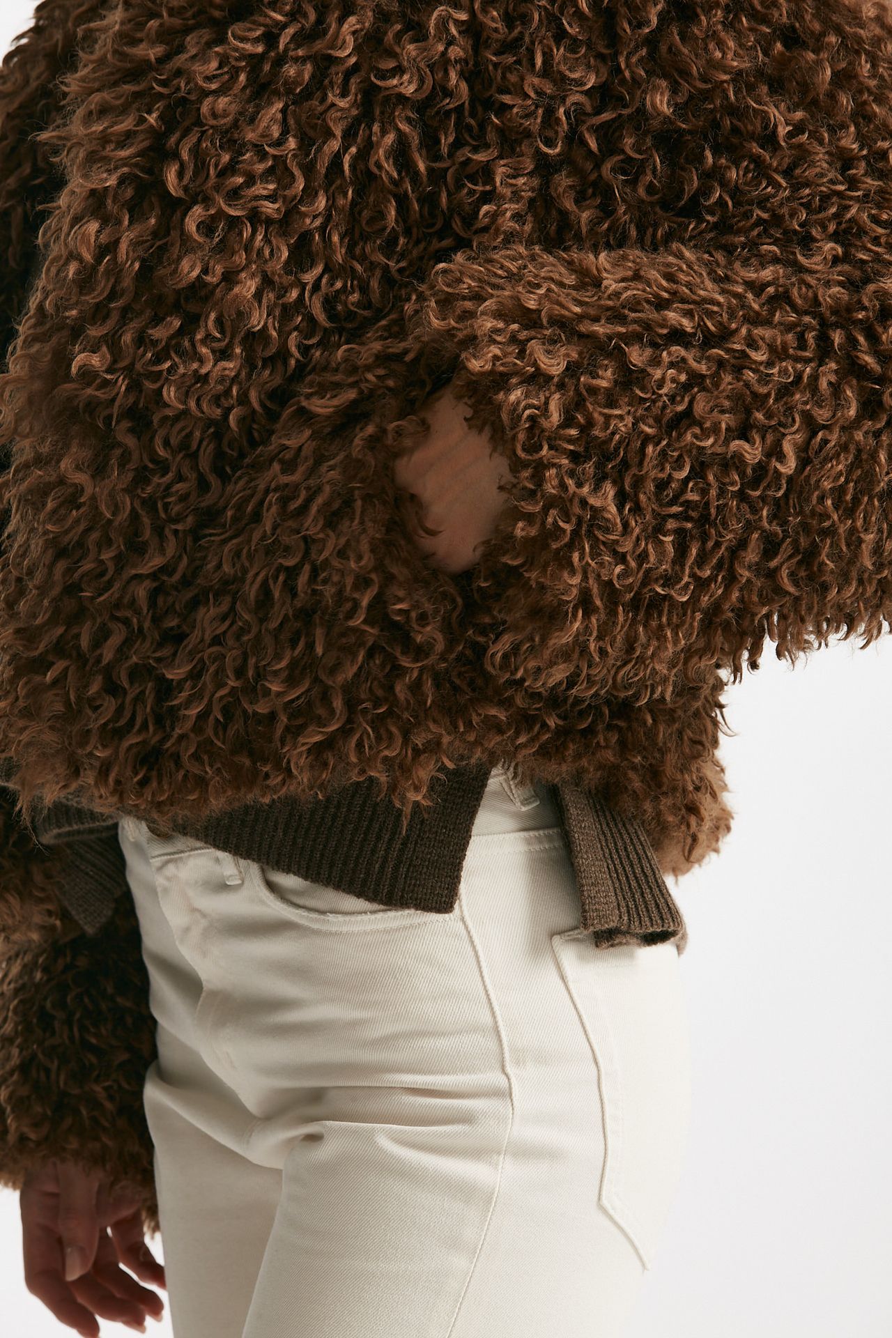 Eco fur crop PERLA ruggine women Tagliatore - 5