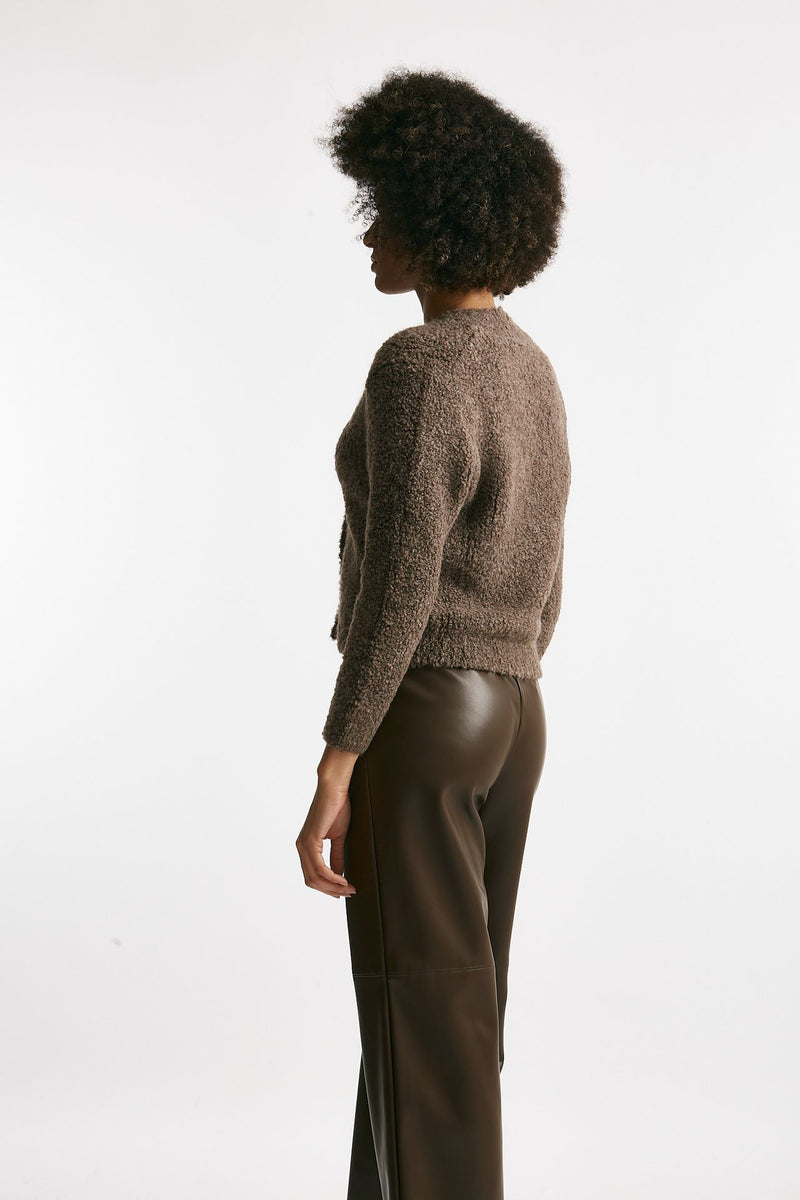 Maglia cardigan crop marrone women Tagliatore - 4