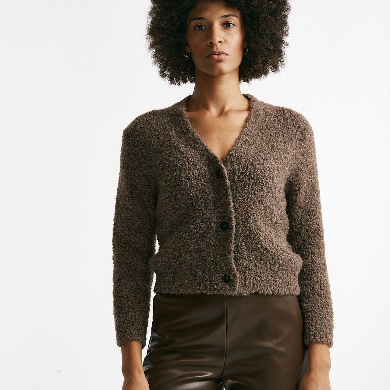 Maglia cardigan crop marrone women Tagliatore - 6