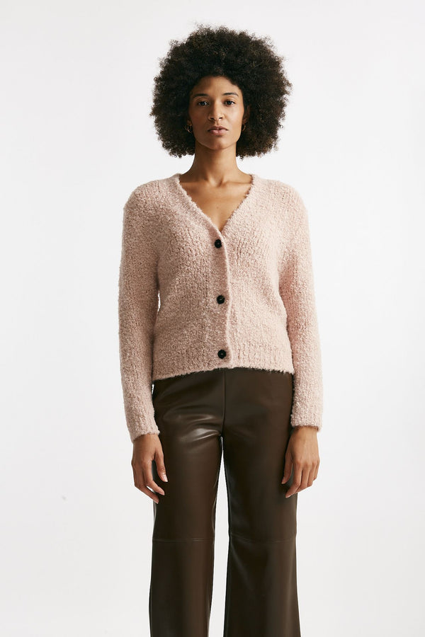 Maglia cardigan crop rosa women Tagliatore