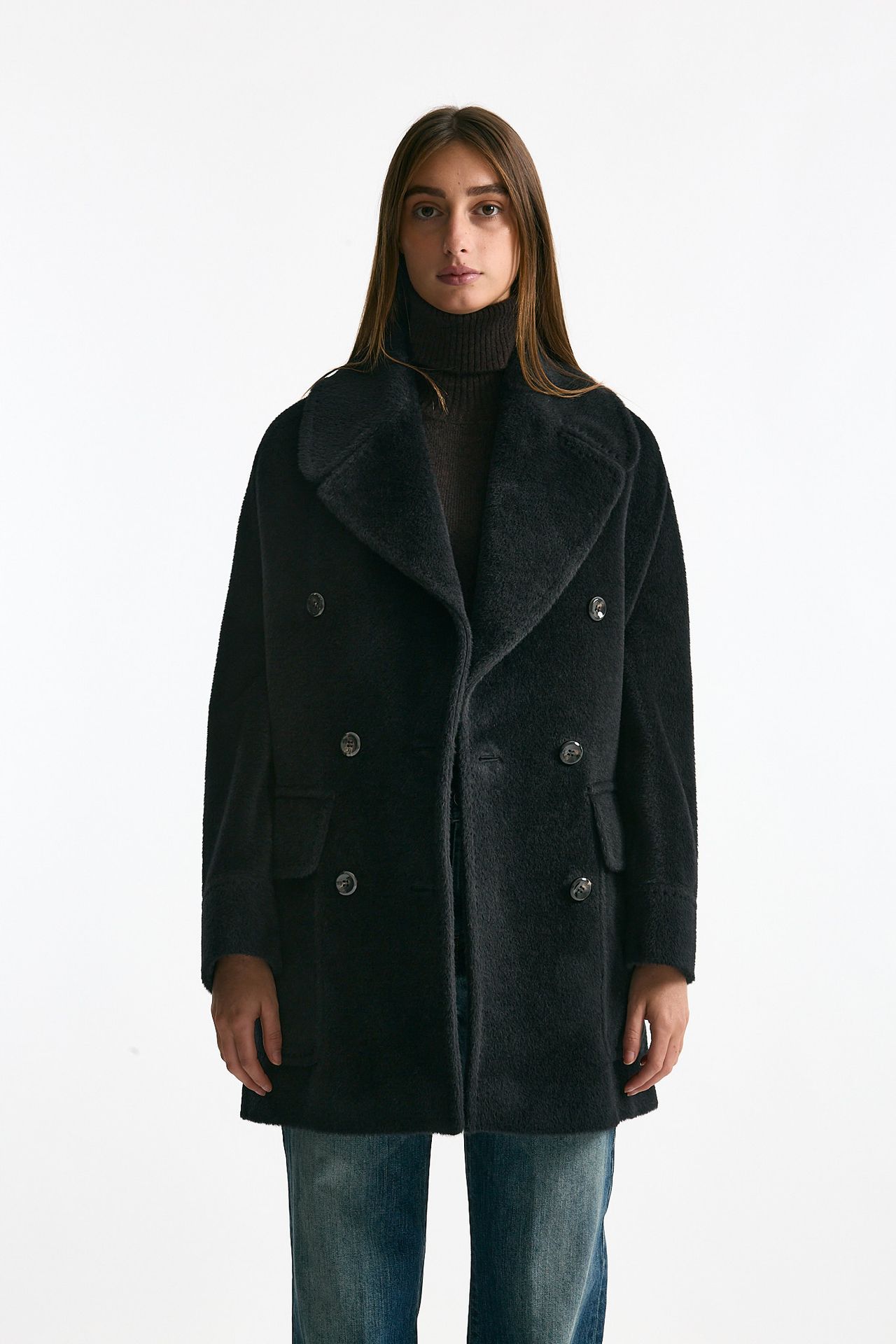 Cappotto over LILIAN in alpaca e lana nero women Tagliatore - 1