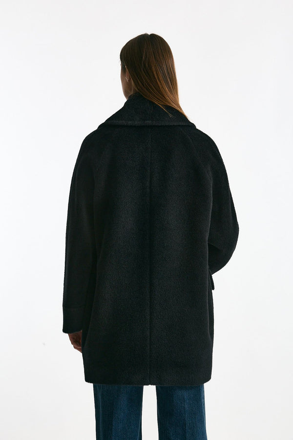 Cappotto over LILIAN in alpaca e lana nero women Tagliatore