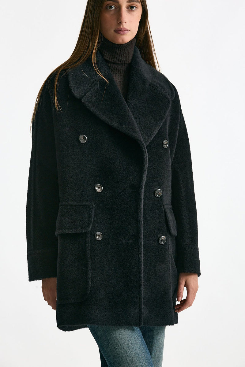 Cappotto over LILIAN in alpaca e lana nero women Tagliatore - 3