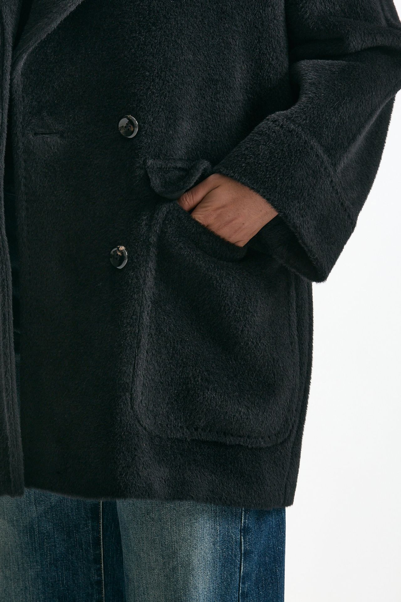 Cappotto over LILIAN in alpaca e lana nero women Tagliatore - 5