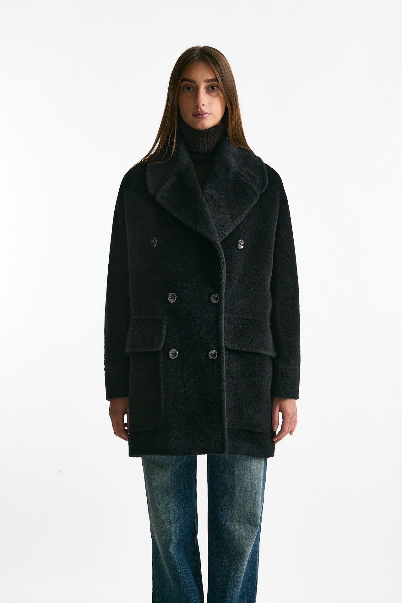 Cappotto over LILIAN in alpaca e lana nero women Tagliatore - 4