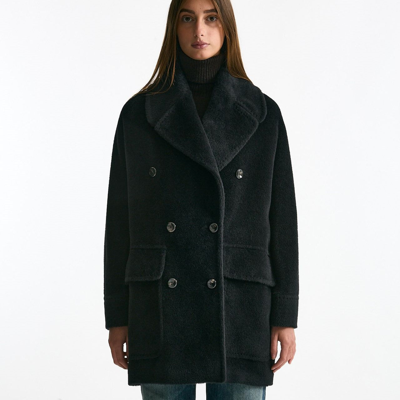 Cappotto over LILIAN in alpaca e lana nero women Tagliatore - 10