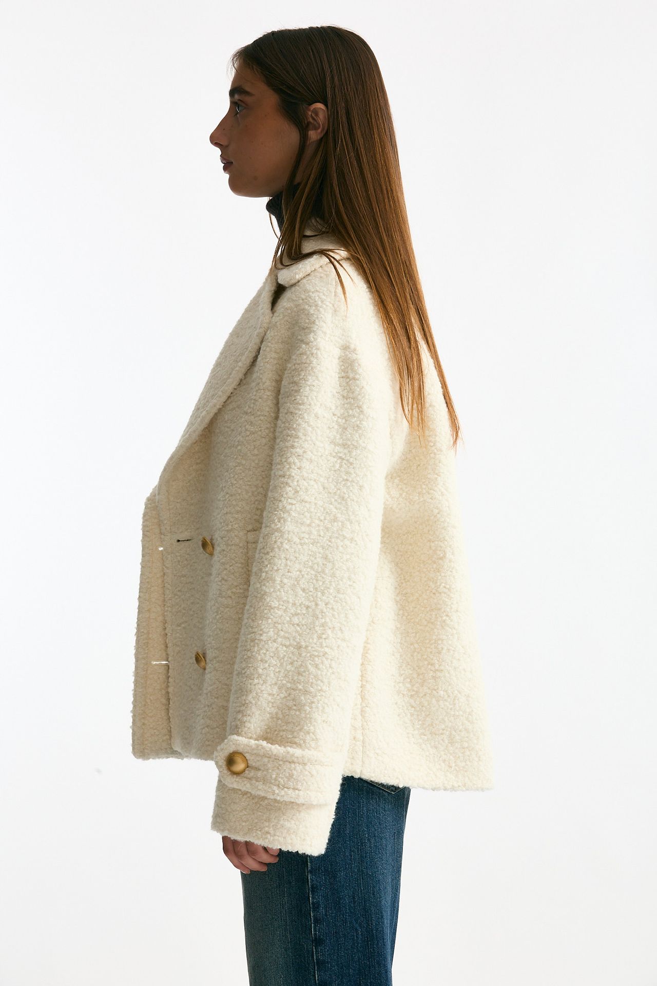 Caban corto bouclé bianco women Tagliatore - 1