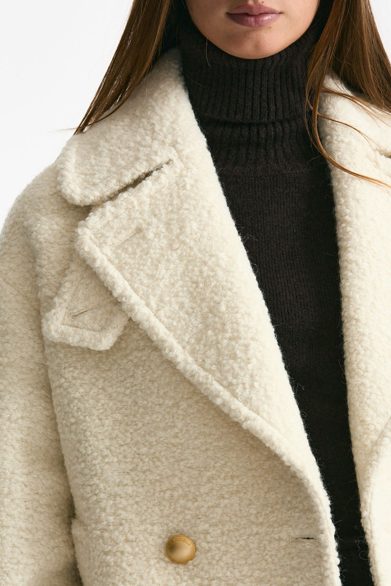 Caban corto bouclé bianco women Tagliatore - 5