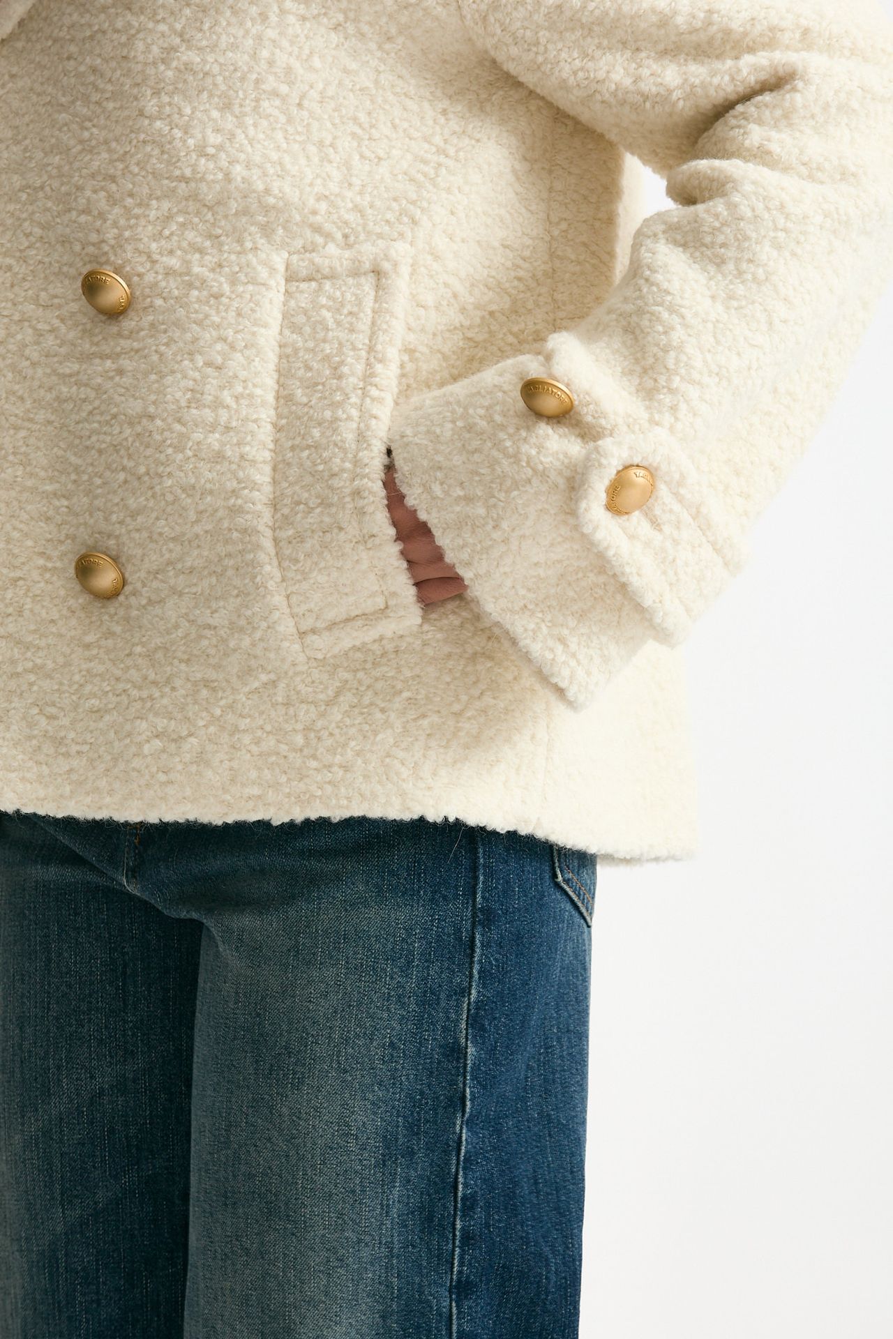 Caban corto bouclé bianco women Tagliatore - 7