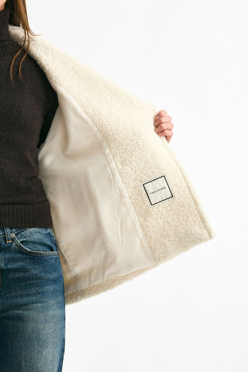 Caban corto bouclé bianco women Tagliatore - 8