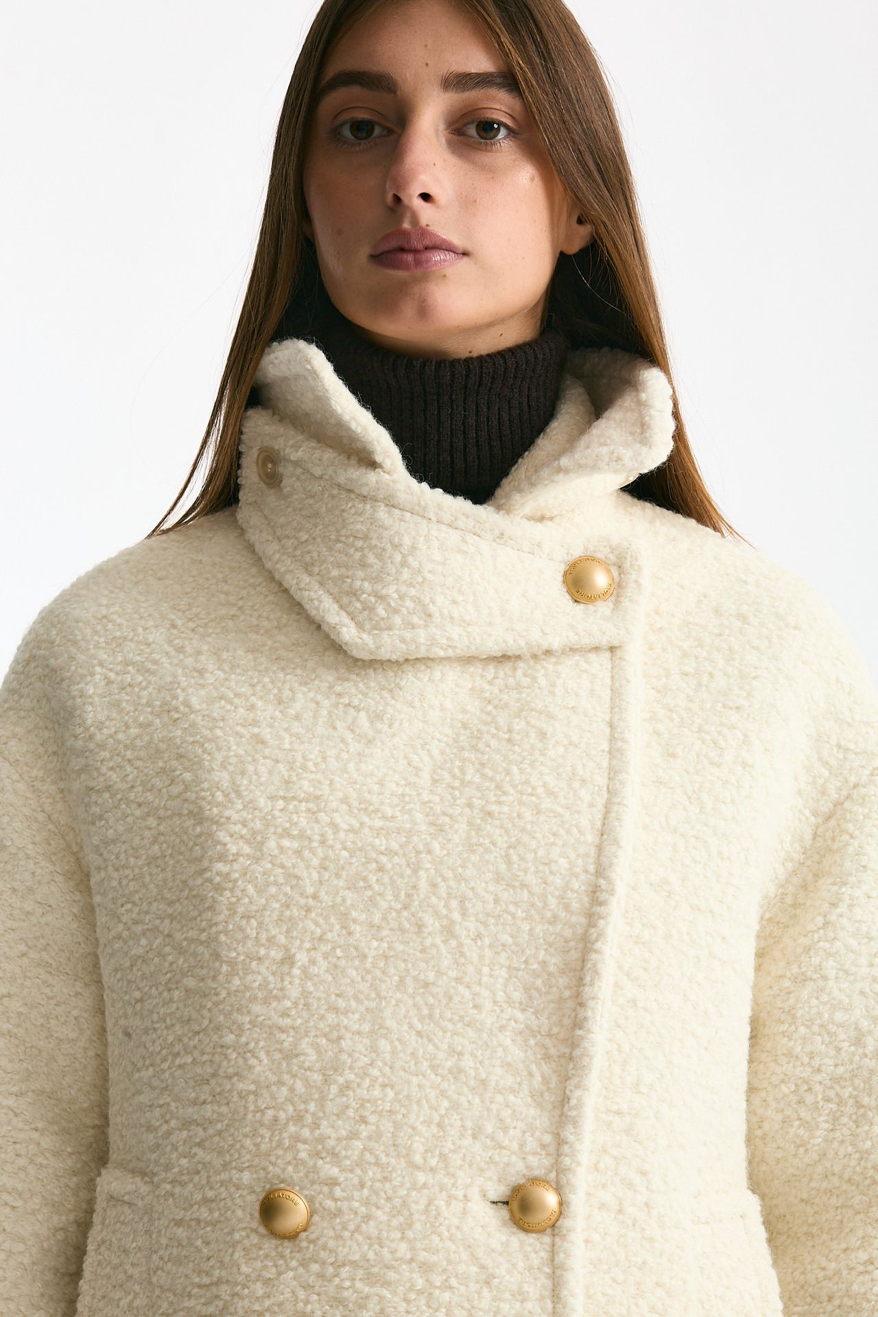 Caban corto bouclé bianco women Tagliatore - 9