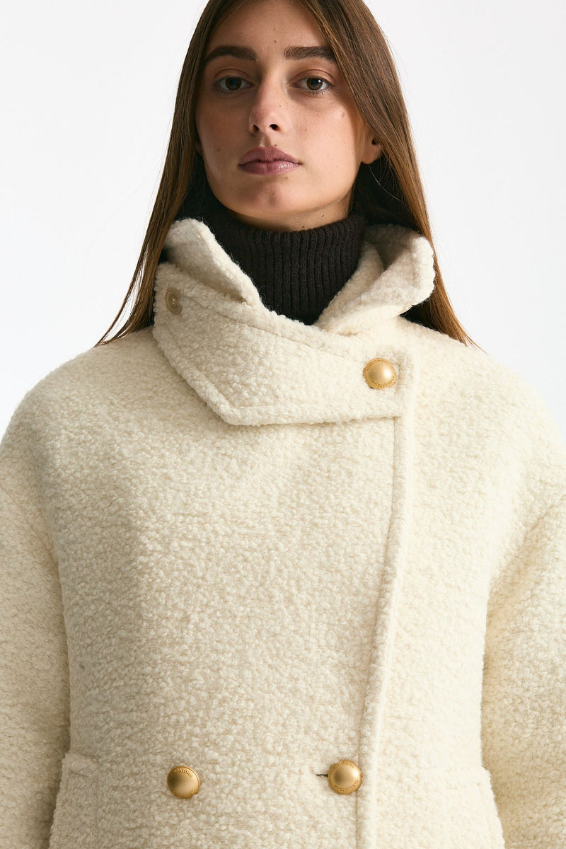 Caban corto bouclé bianco women Tagliatore - 9