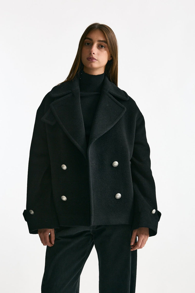 Caban corto in lana nero women Tagliatore - 2