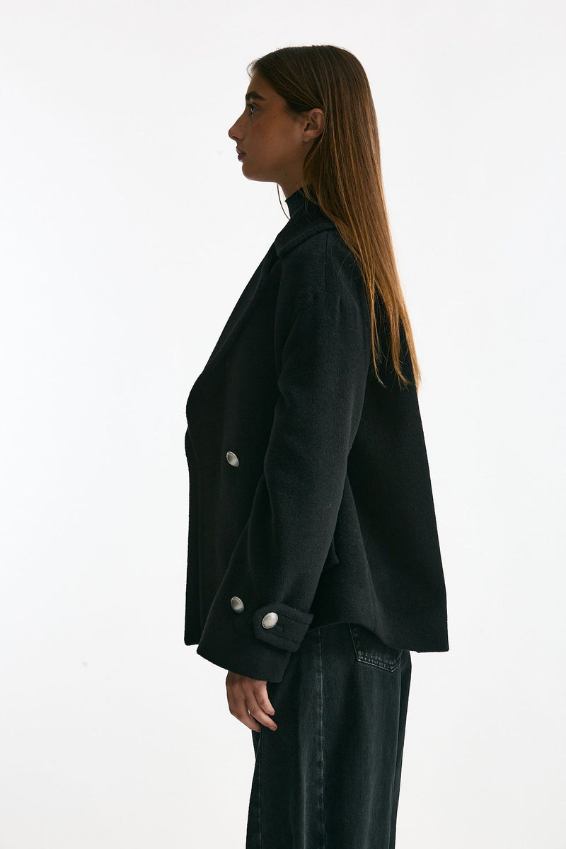 Caban corto in lana nero women Tagliatore - 3