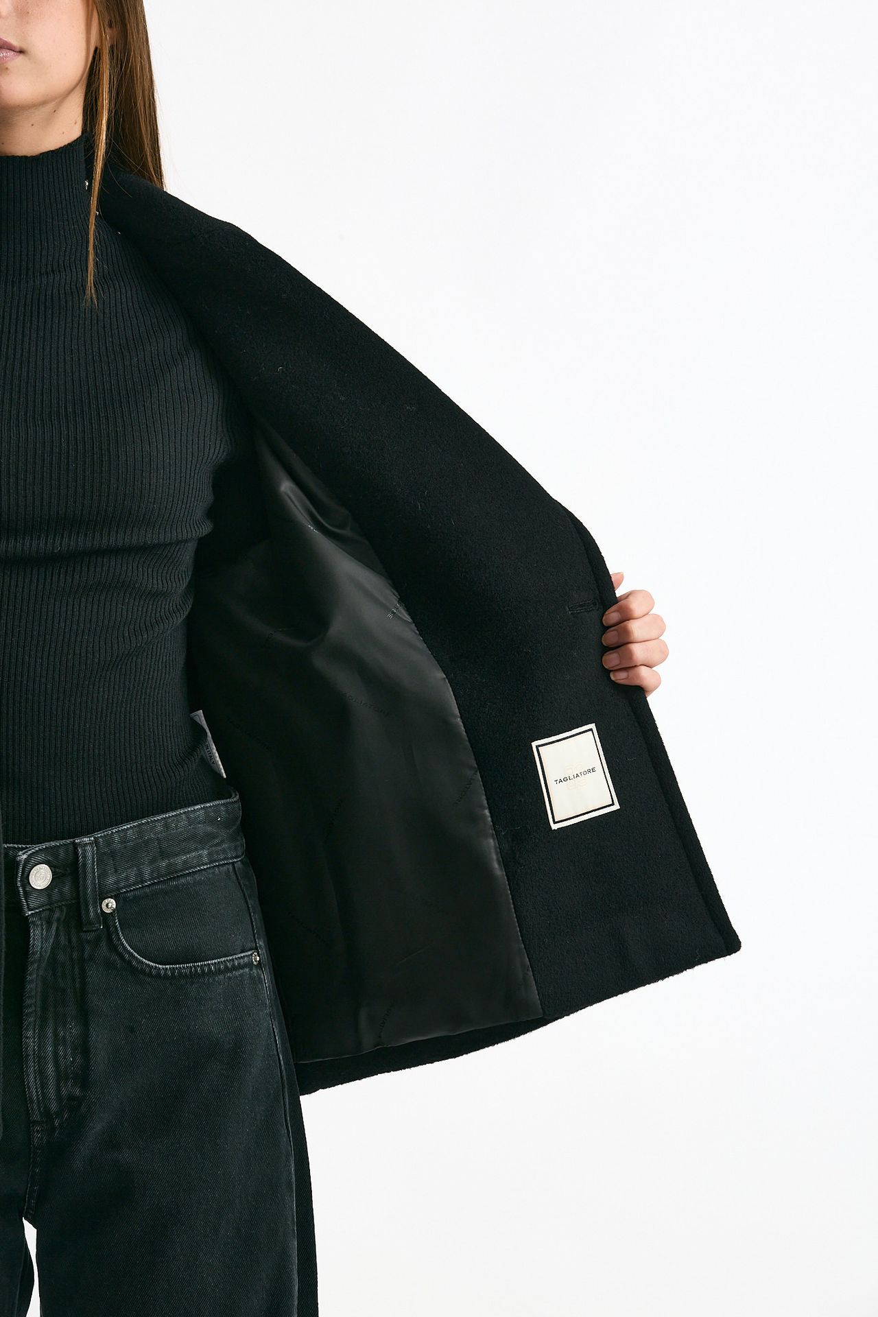 Caban corto in lana nero women Tagliatore - 9
