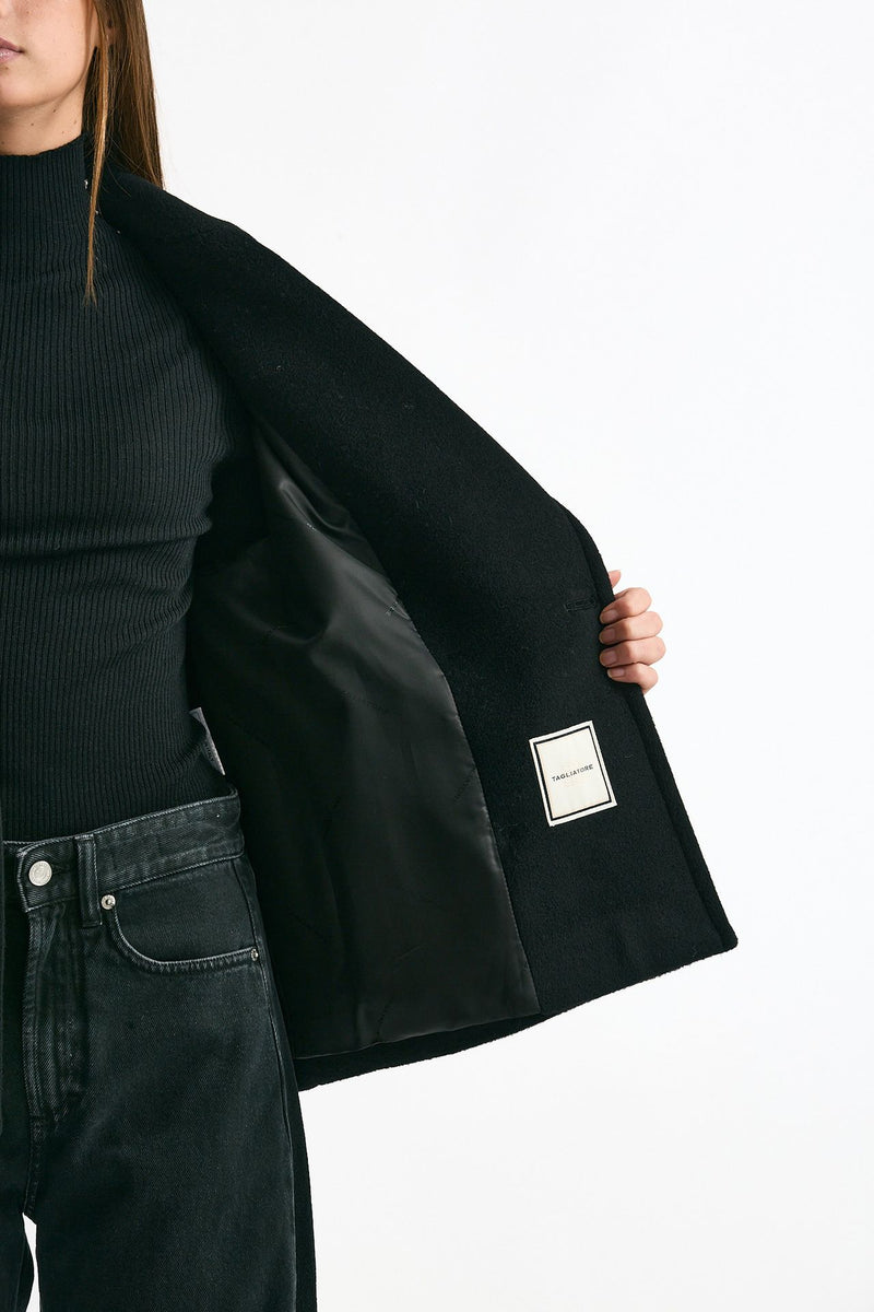 Caban corto in lana nero women Tagliatore - 9