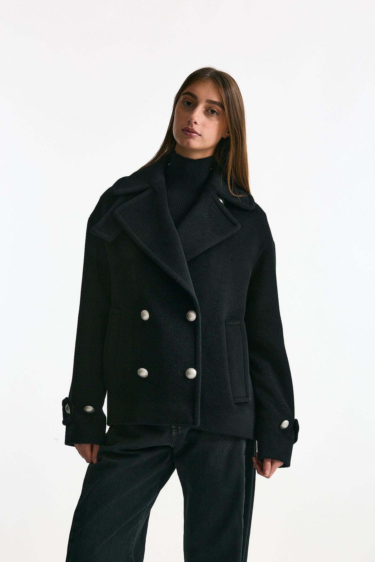 Caban corto in lana nero women Tagliatore - 1