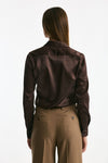 Camicia in pura seta marrone women Tagliatore - 5