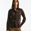 Camicia in pura seta marrone women Tagliatore - 6