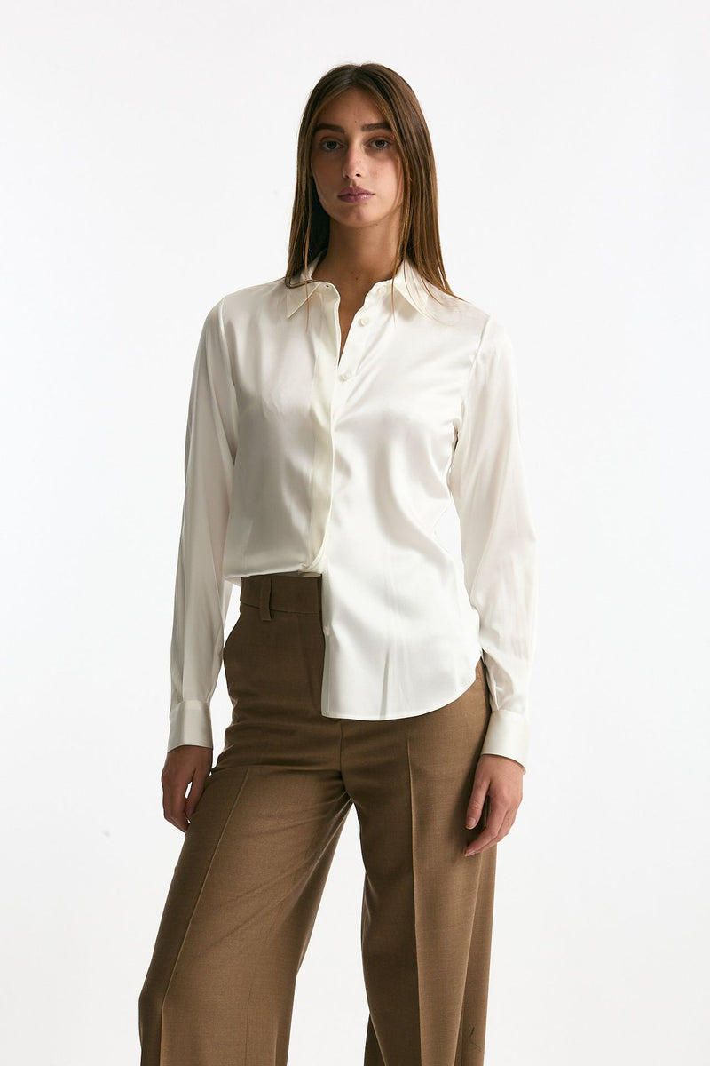 Camicia in pura seta bianco women Tagliatore - 3