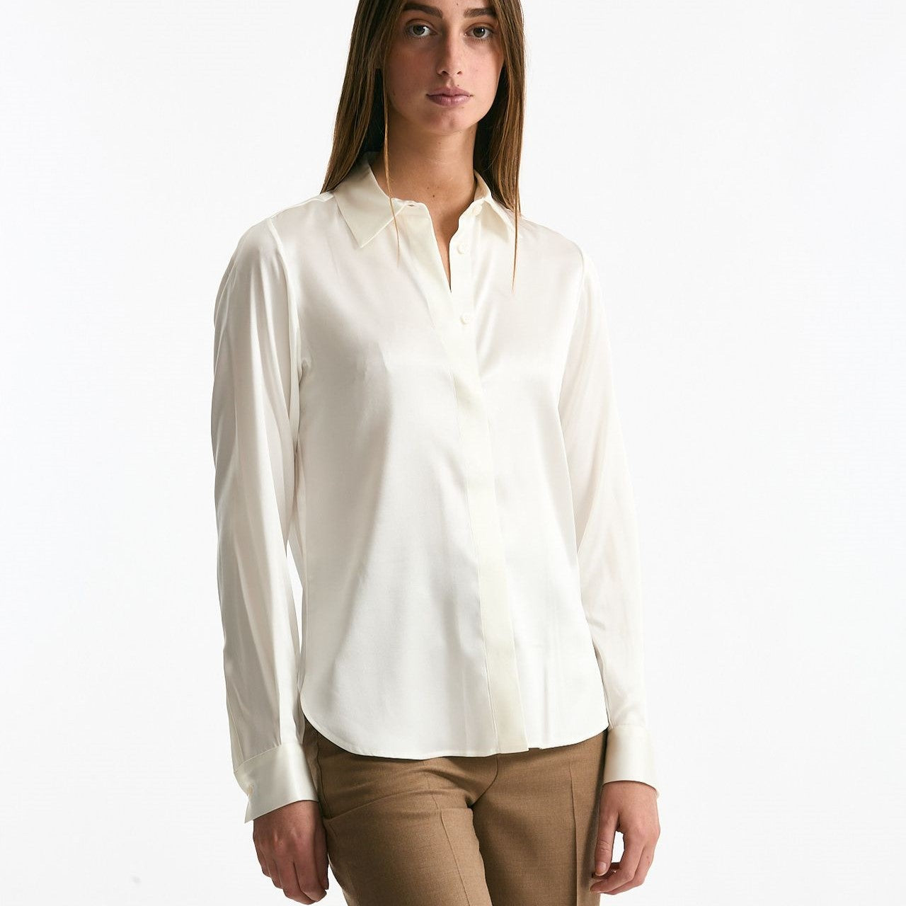 Camicia in pura seta bianco women Tagliatore - 5