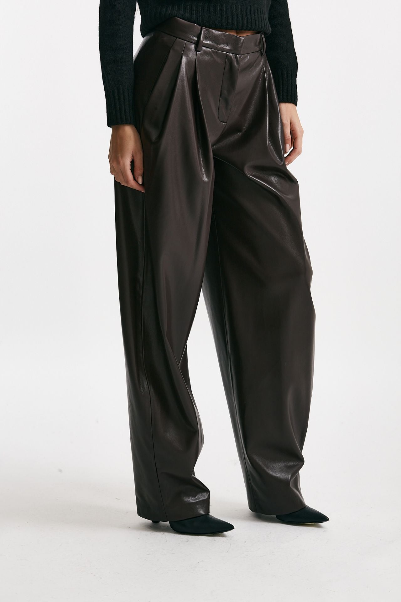 Pantalone in ecopelle bordeaux women The andamane - 1