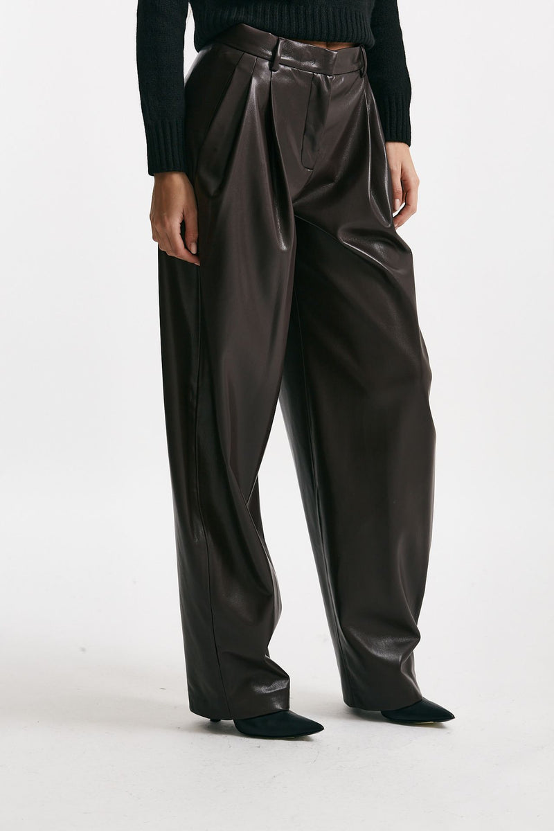 Pantalone in ecopelle bordeaux women The andamane - 1